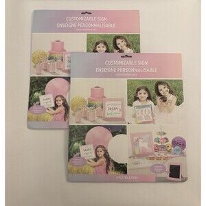 Two NEW Amscan Enchanted Unicorn Birthday Party Customizable Chalkboard Signs